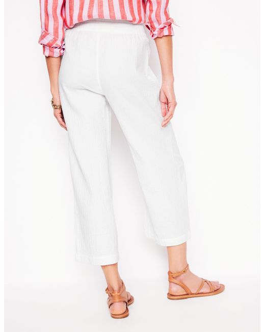 Boden Pink Cropped Double Cloth Pants