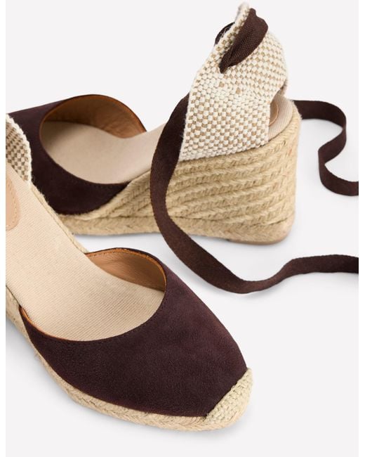 Boden Brown Cassie High Wedge Espadrilles