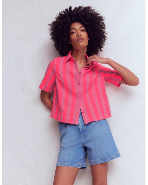 Boden Pink Double Cloth Shirt