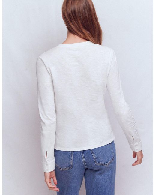 Boden Gray Topstitched Pocket Shirt