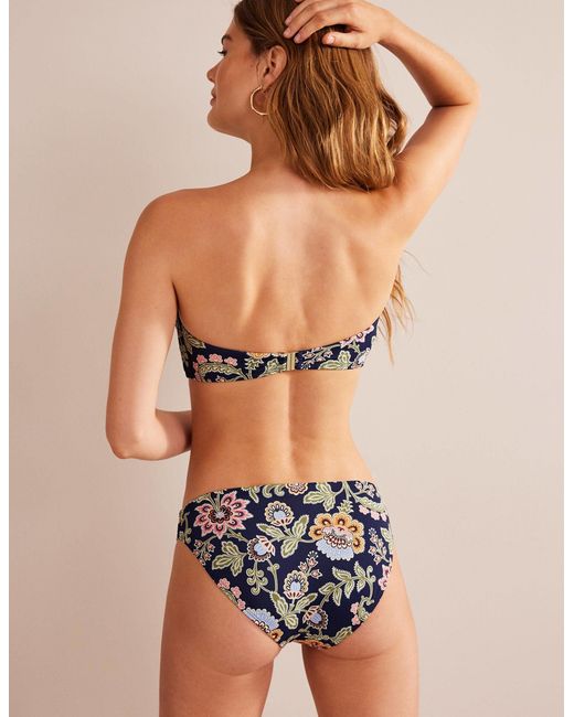 Boden Blue Support Bandeau Bikini Topmidnight, Multi Floral