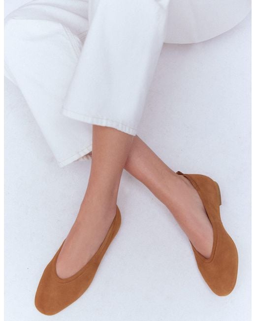 Boden White High Cut Ballet Flats