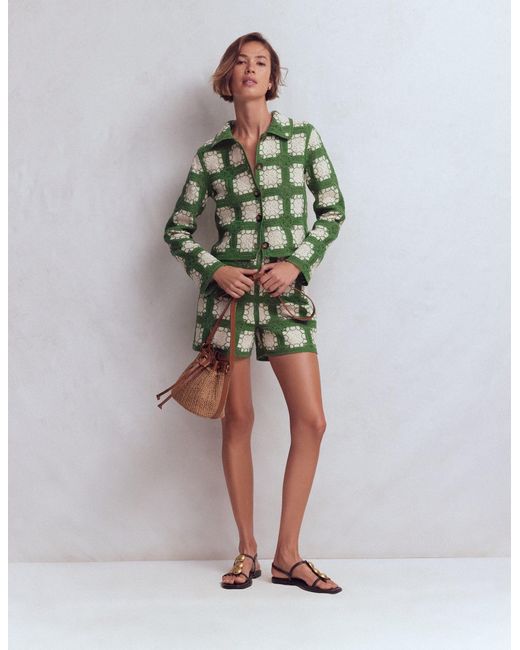 Boden Green Crochet Jacket