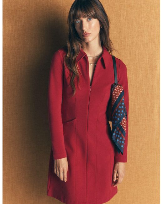 Boden Green Nia Ottoman Long Sleeve Dress