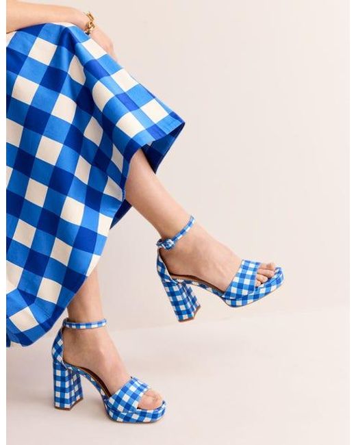 Boden Blue Heeled Platform Sandals