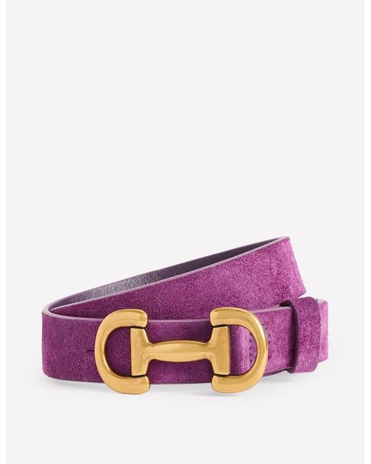 Boden Purple Iris Snaffle-Trim Leather Belt