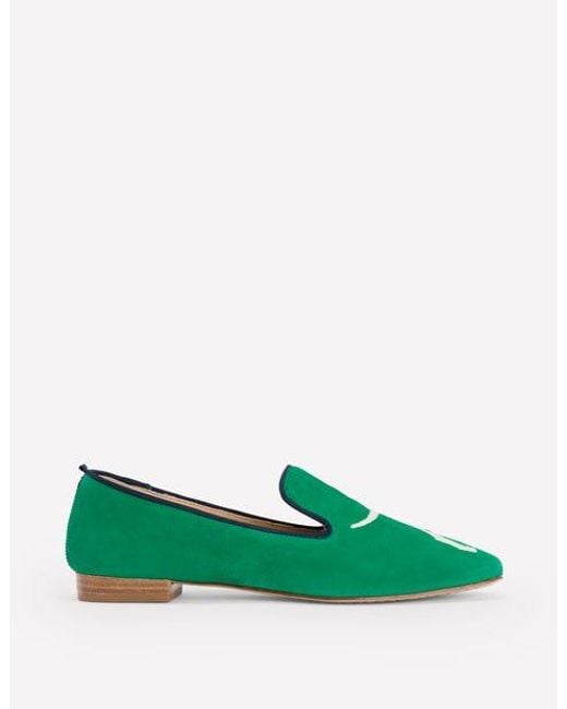 Boden Slipper Cut Loafer Navy, Red Heart