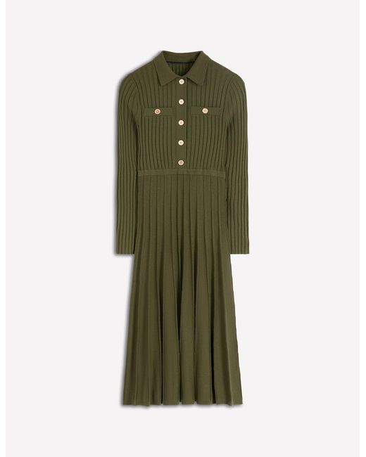 Boden Green Brönte Knitted Rib Shirt Dress