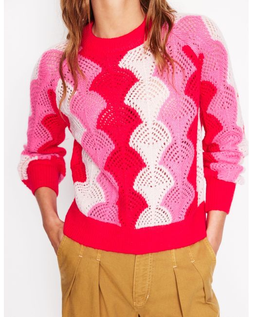 Boden Pink Alice Fluffy Raglan Jumper