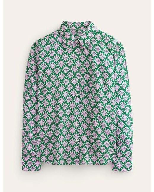 Boden Green Sienna Silk Shirt Sweet Lilac, Shells