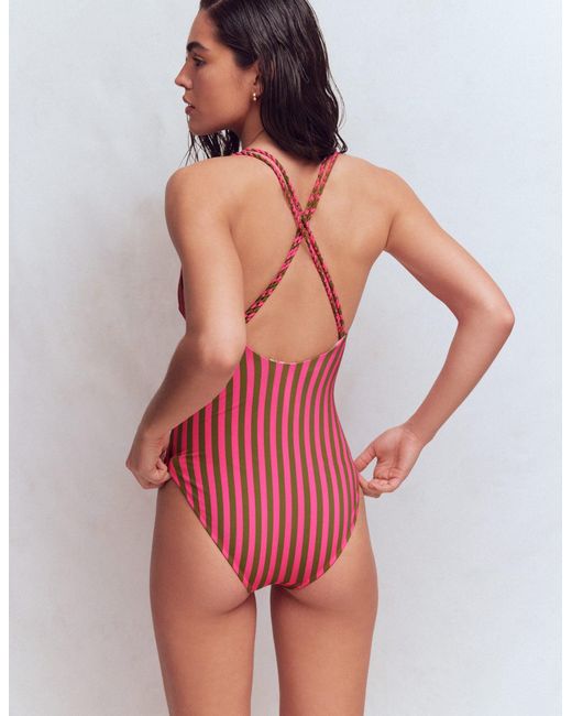 Boden Green Twist Strap Swimsuit