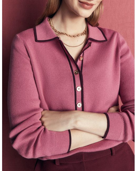 Boden Red Liz Henley Jumper