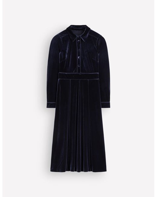 Boden Blue Etta Piping Velvet Dress