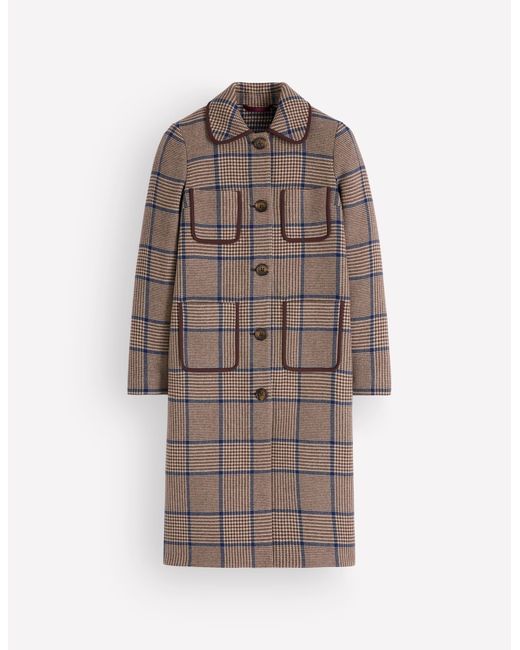 Boden Brown Patch Pocket Wool Blend Coat