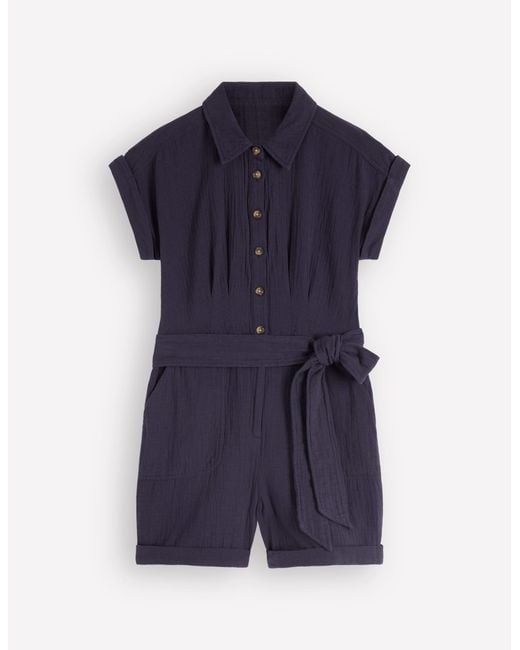 Boden Blue Kay Double Cloth Playsuit