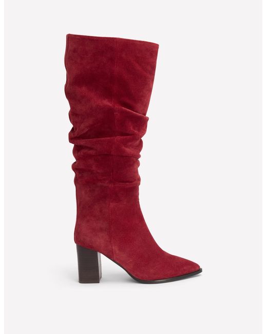 Boden Red Vera Spitze Stiefel Mit Blockabsatz