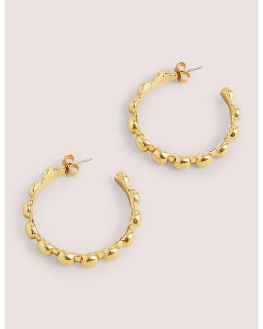 Boden Natural Dome Disk Hoops Metallic