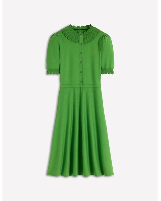 Boden Green Melina Ruffle Knitted Dress