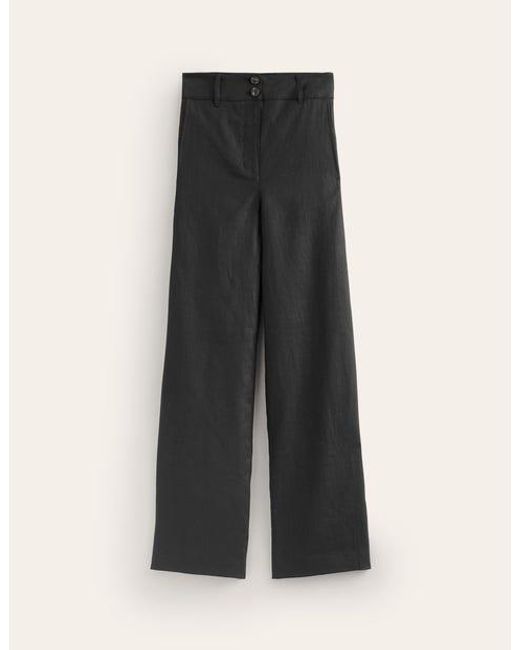 Boden Black Westbourne Linen Trousers
