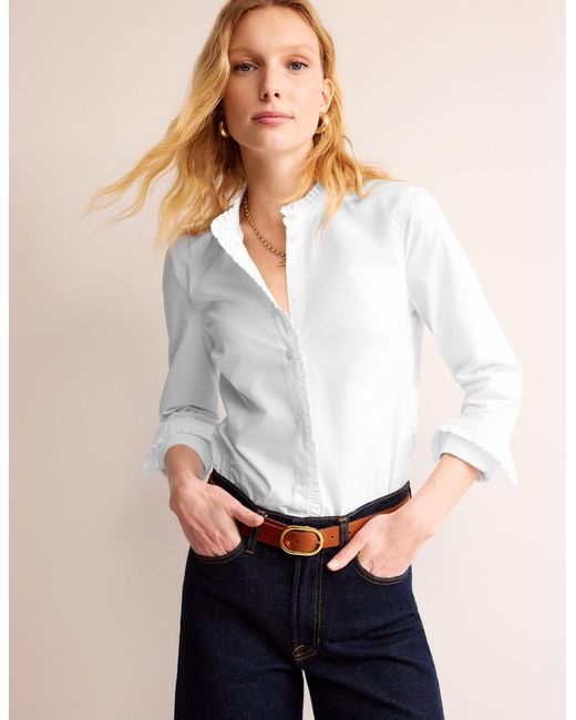Boden White Phoebe Cotton Shirt