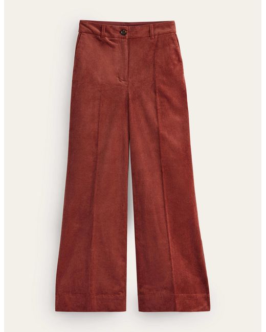 boden designer Red Wide leg Corduroy Trousers