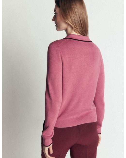 Boden Red Liz Henley Jumper