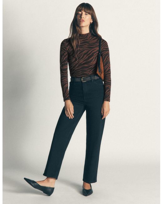 Boden Black High Neck Jersey Top