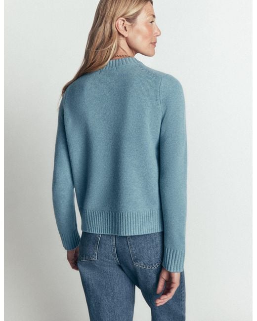 Boden Blue Marta Merino Wool Crew Sweater
