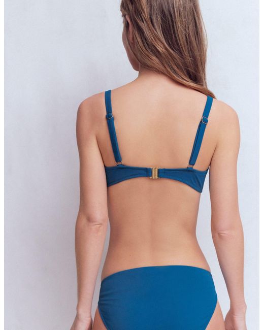 Boden White Pleated Cup Bikini Top