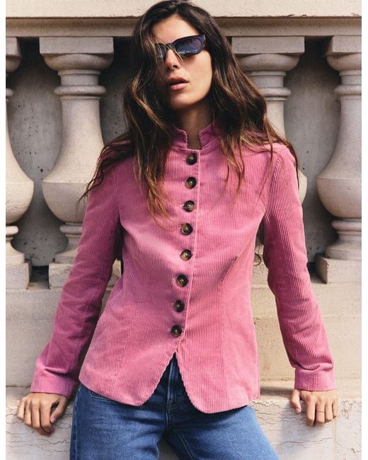 Boden Pink Hereford Military Cord Jacket