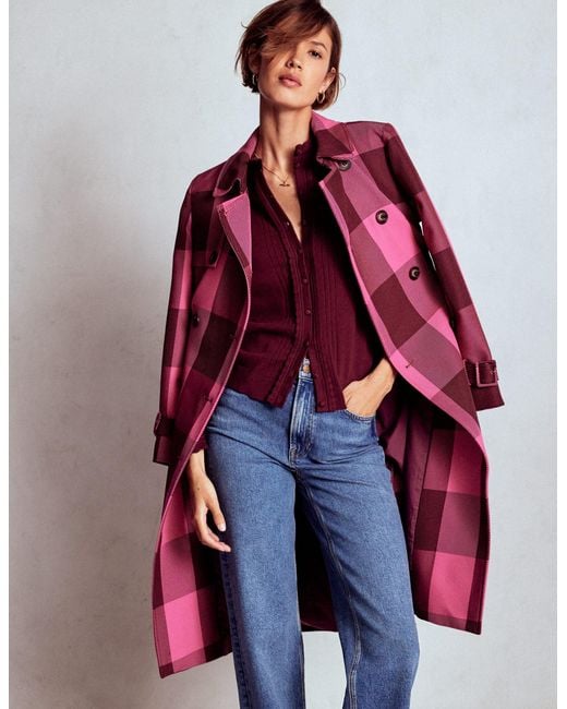Boden Red Angela Cotton Scallop Cardigan
