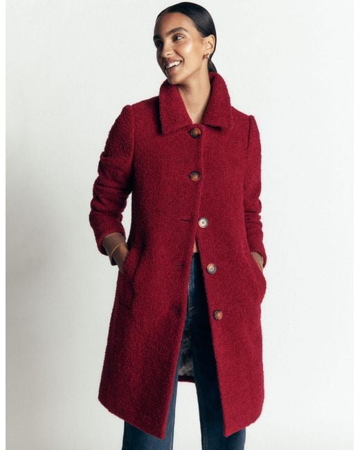 Boden Red Aylesford Wool Coat