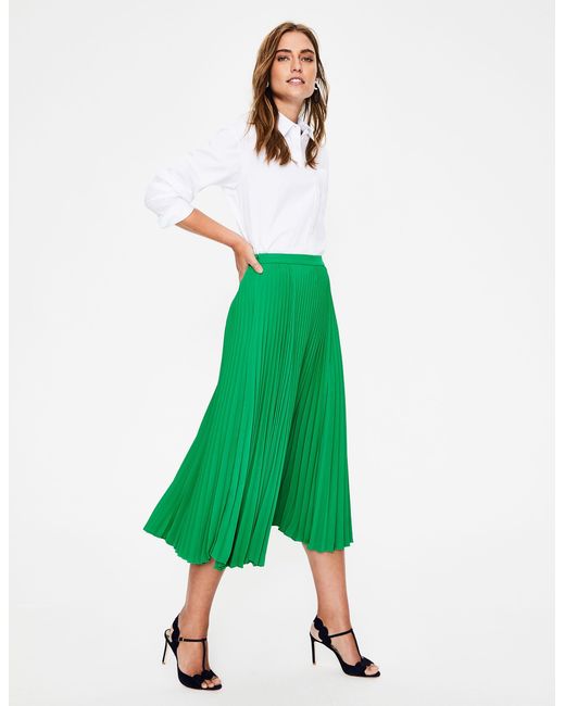 Boden Green Kristen Pleated Skirt Highland , Highland