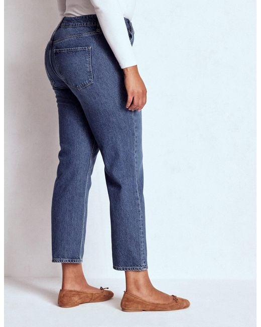 Boden Blue High Rise Straight Leg Jeans