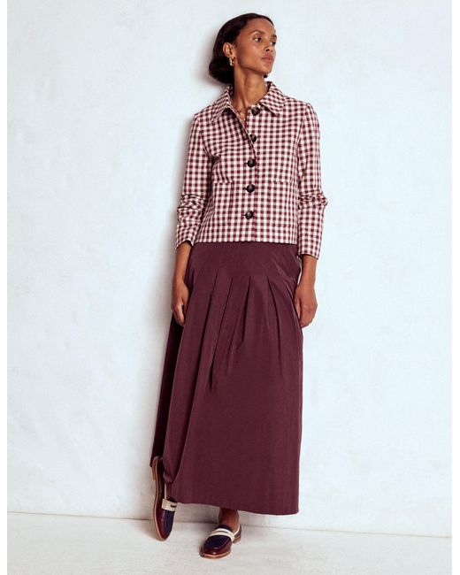 Boden Red Valentina Taffeta Midi Skirt
