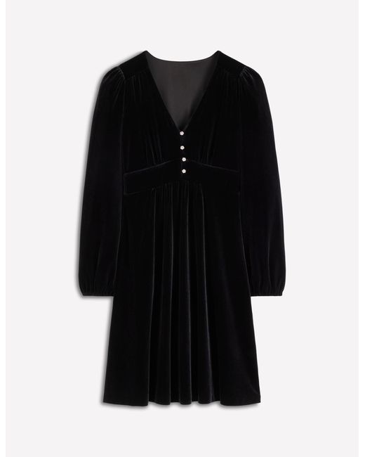 Boden Black Jocelyn Short Velvet Dress