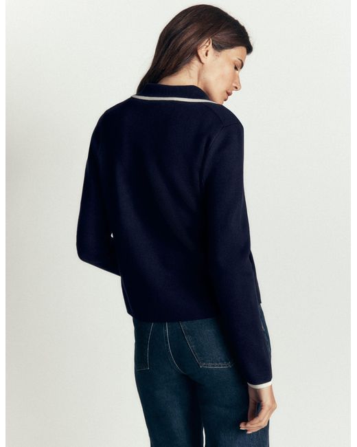 Boden Blue Phoebe Collared Knitted Jacket