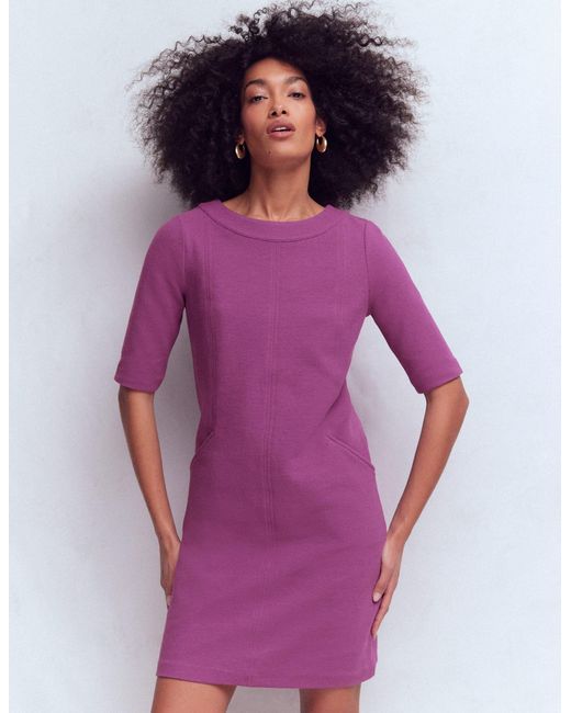 Boden Purple Nessa Ottoman Shift Dress