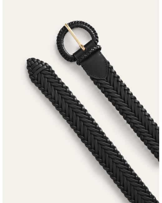 Boden Black Woven Leather Belt