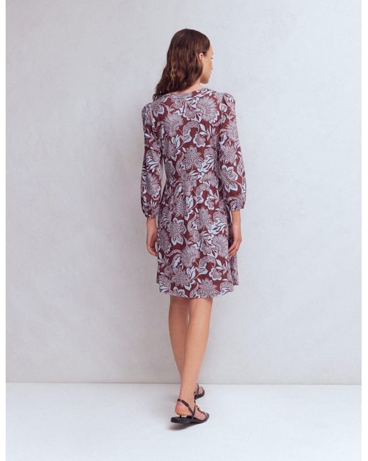 Boden Purple Cathy Notch Neck Jersey Dress