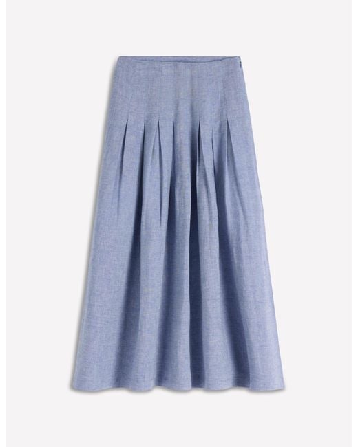 Boden Blue Valentina Linen Skirt
