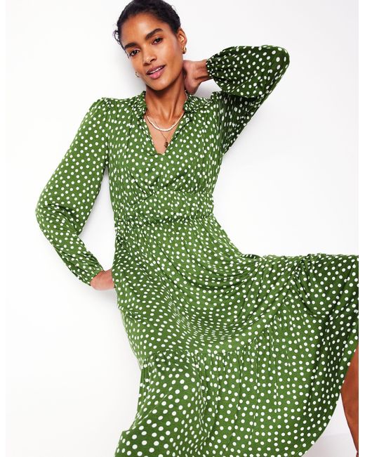Boden Green Rosamund Jersey Midi Tea Dress