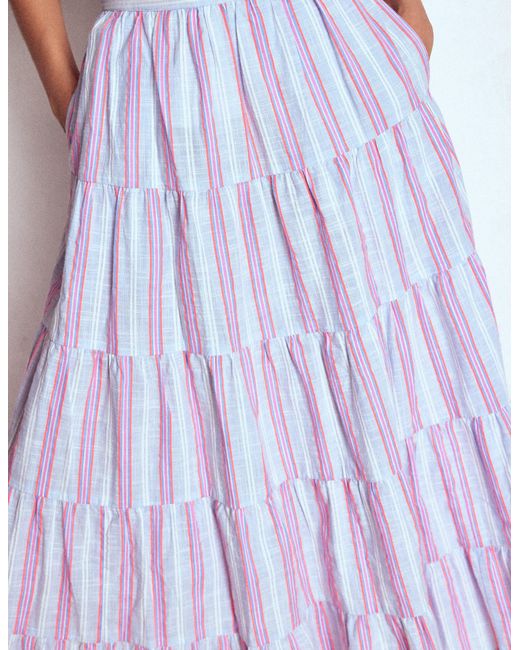 Boden Purple Gestufter Popeline-Midirock