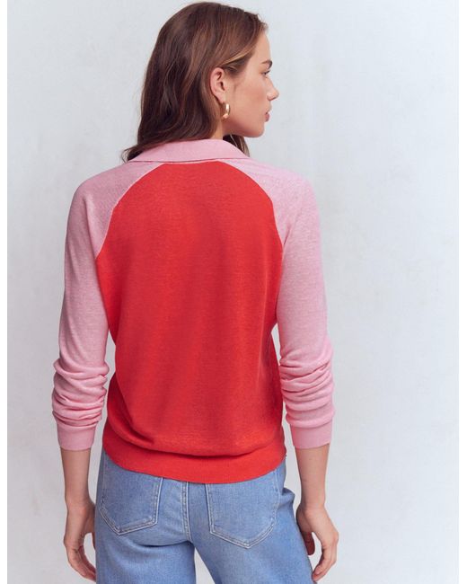 Boden Agnes Collared Linen Jumper