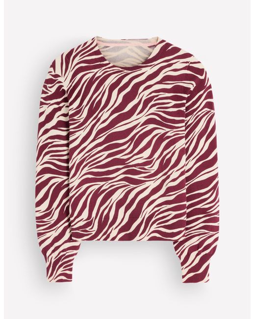 Boden Red Camilla Cotton Crew Sweater