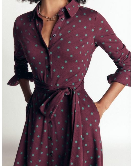Boden Purple Marcia Jersey Shirt Dress