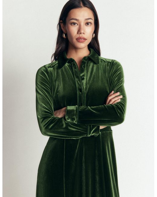 Boden Metallic Etta Piping Velvet Dress