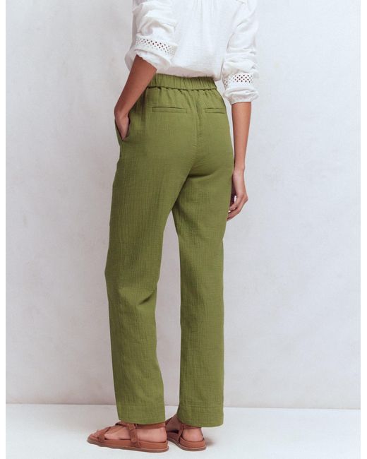 Boden Green Pull On Double Cloth Trousers