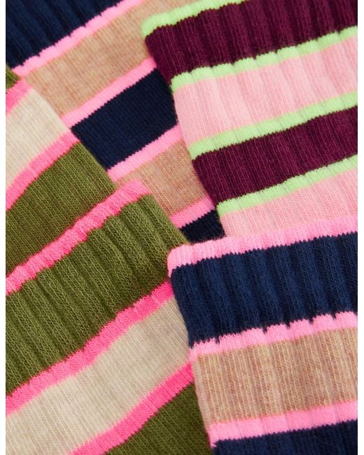 Boden Blue Neon Pop Stripe Socks 3-Pack
