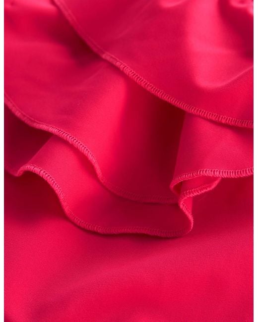 Boden Red Mega Ruffle Swimsuit
